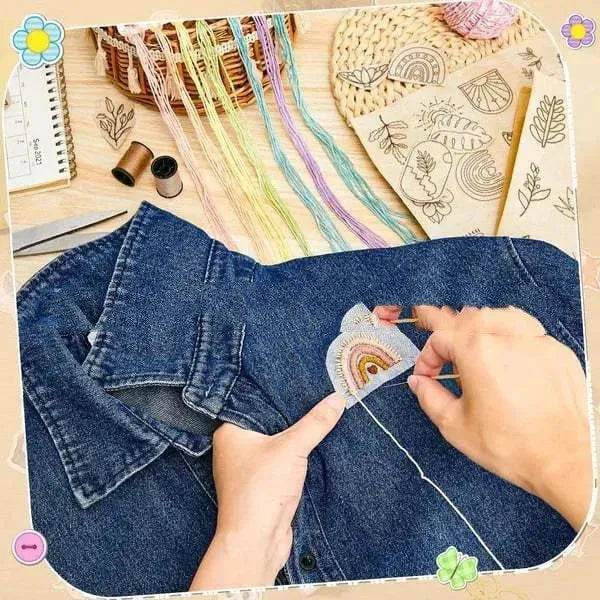 50pcs Water Soluble Stick and Stitch Embroidery Patterns stickers for Clothes