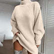 Winter Solid Mini Jumper Dress Turtleneck Sweater Dress