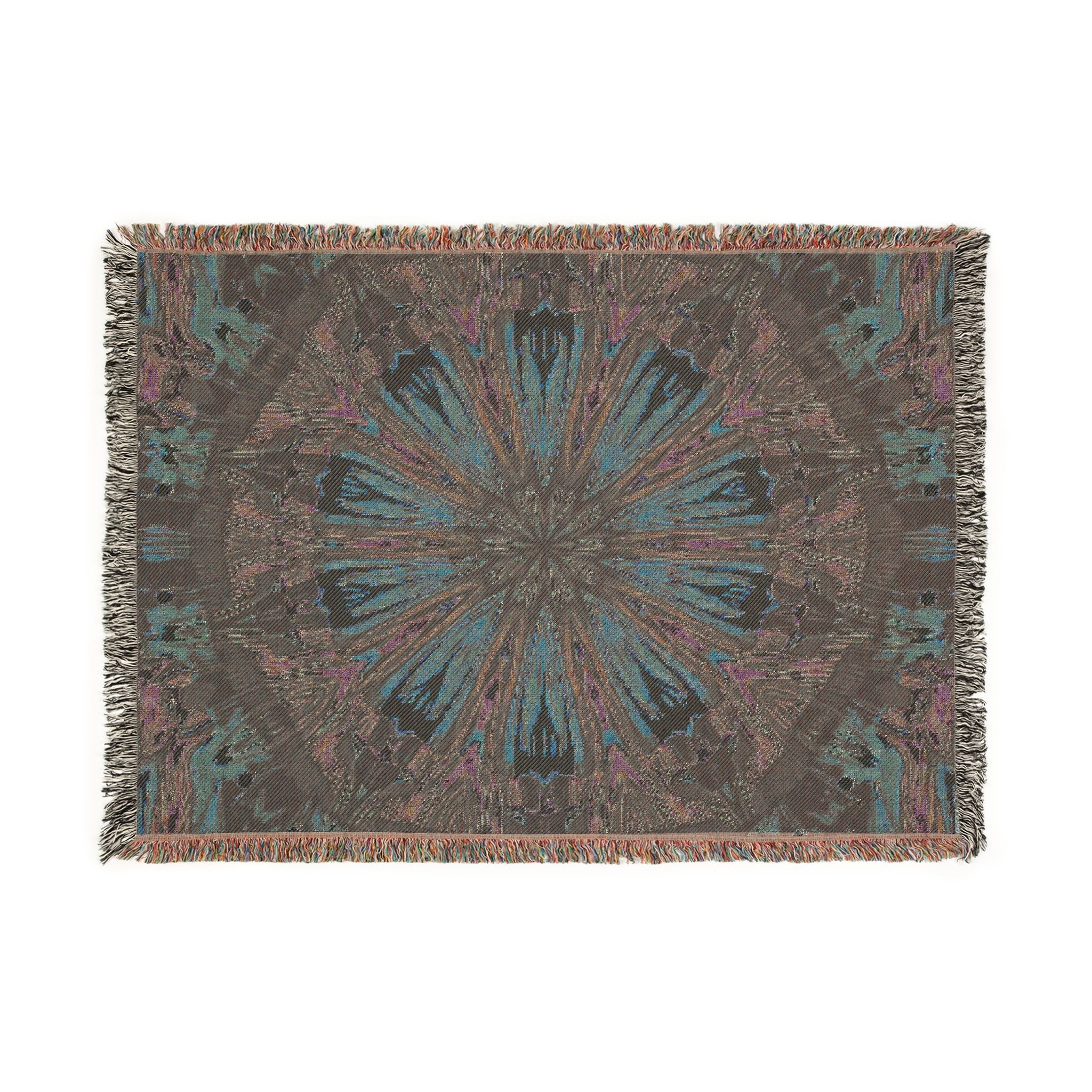 Kaleidoscope Mandala Woven Blanket — Boho Decorative Throw for Living Room & Gift