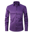 Men's Long Sleeve Business Casual Shirt – Loose Fit, 10 Colors, S–8XL | Canada & USA