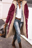 Classy Fleece lined Long Hooded Puffer Winter coat for women