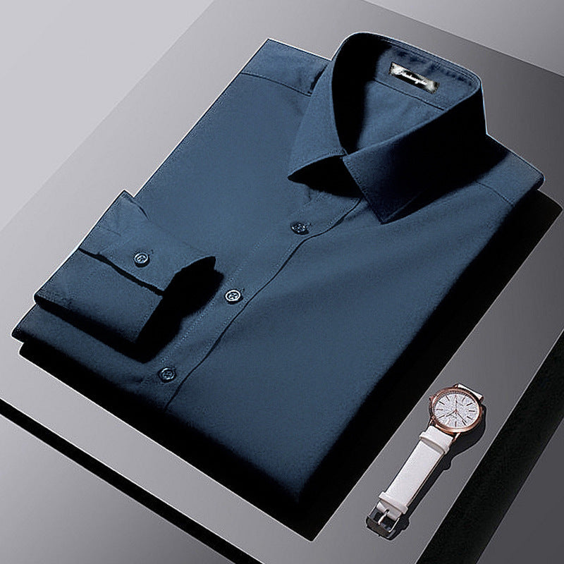 Men's Korean Style Slim Fit Business Dress Shirt – S to 5XL, 7 Colors