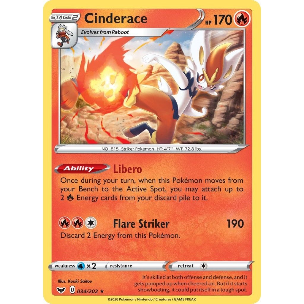Cinderace - 034/202 (Non-Holo) (034/202) (PR)