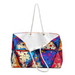 Colorful Geometric Triangle Print Weekender Bag | Abstract Splash Pattern, Large Tote Bag