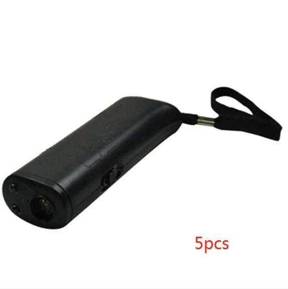 3-in-1 Anti Barking Dog Training Device – Ultrasonic Repeller & LED Flashlight (Black / Yellow)