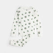 Wreaths Print on Off-White PJ Set | Petit Lem