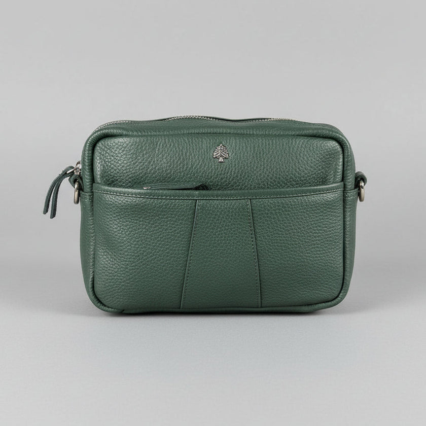Greenwood Leather Mini Crossbody Bag. Premium Full-Grain Pebbled Leather Handbag