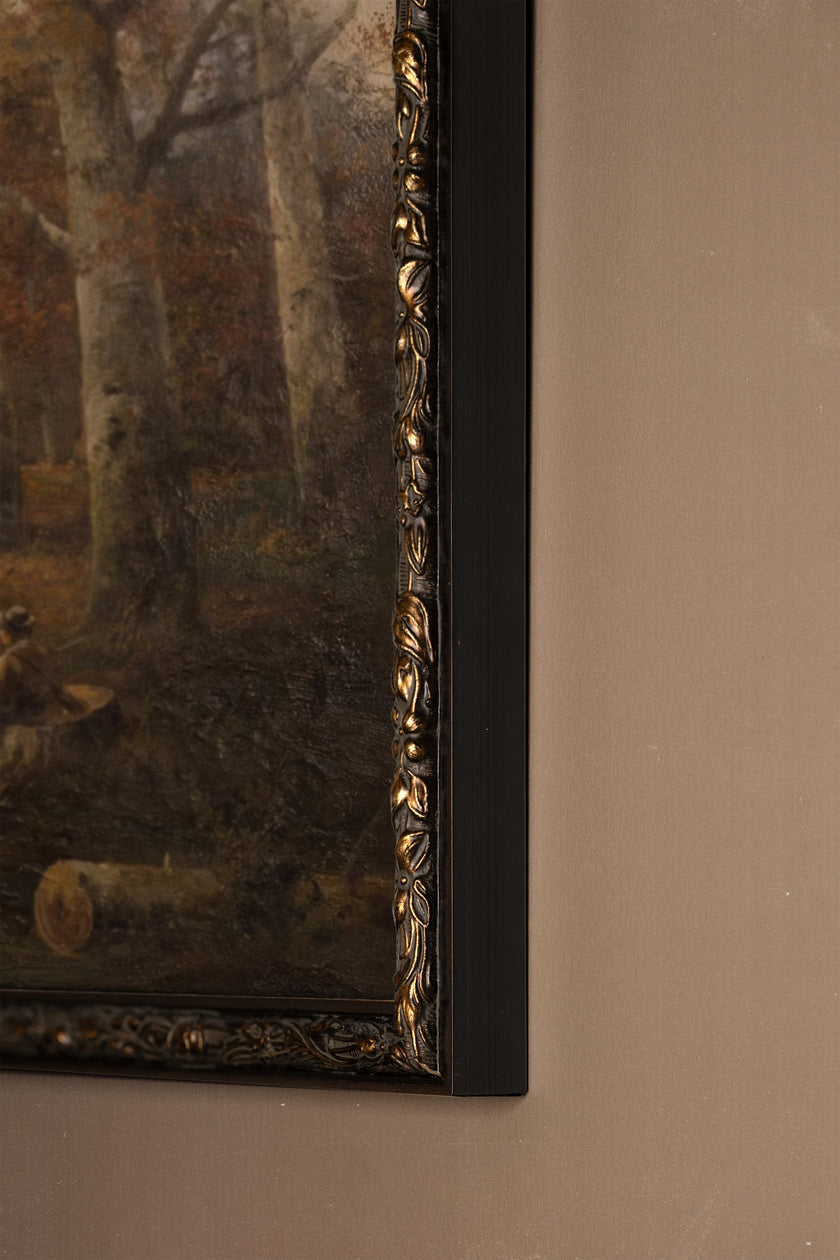 SOUS LES ARBRES DORÉS, CADRE VINTAGE BRONZE