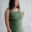 Ladies' Bamboo Square Neck Midi Dress | Leaf Green