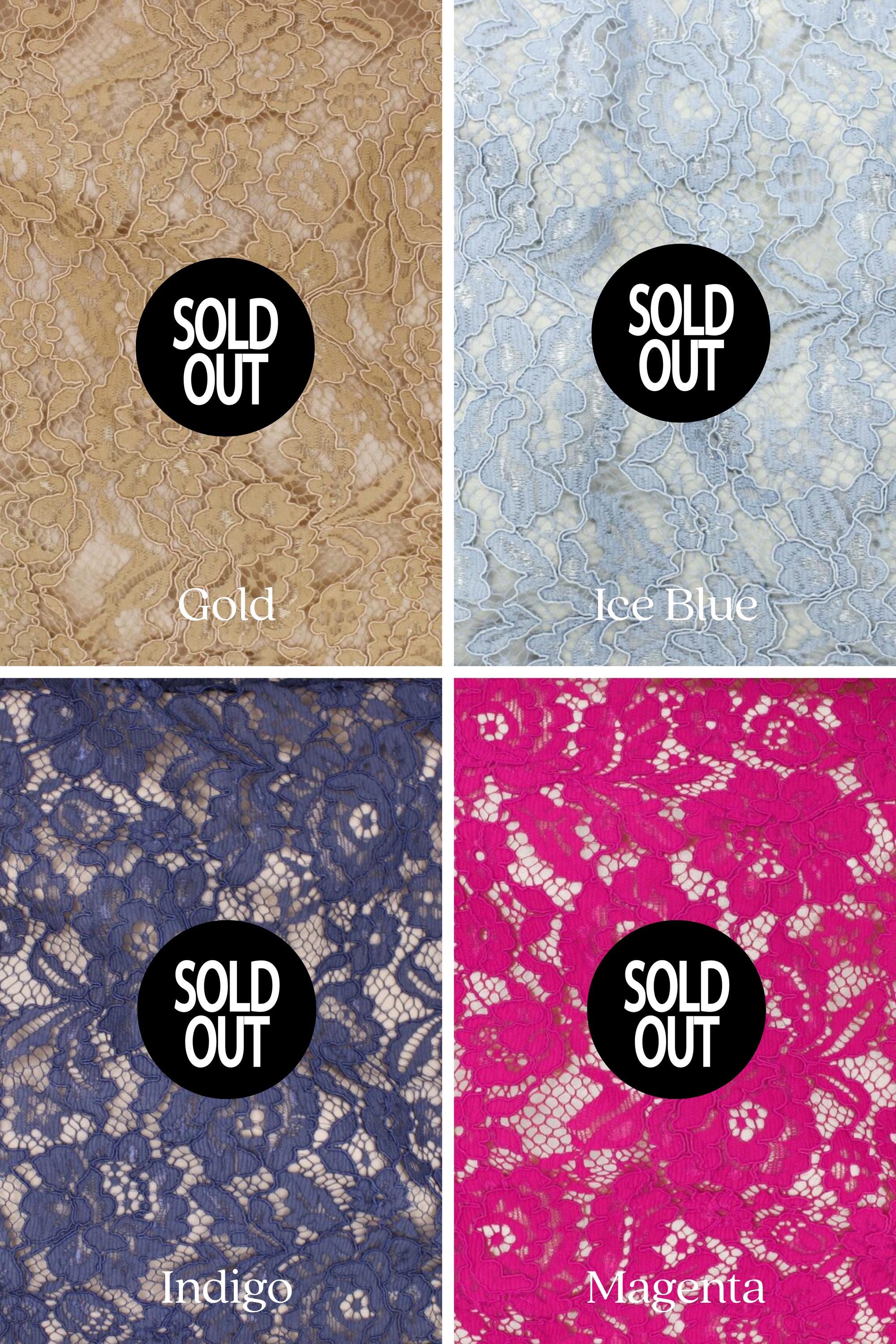 Floral Cotton Blend Lace Fabric: 54