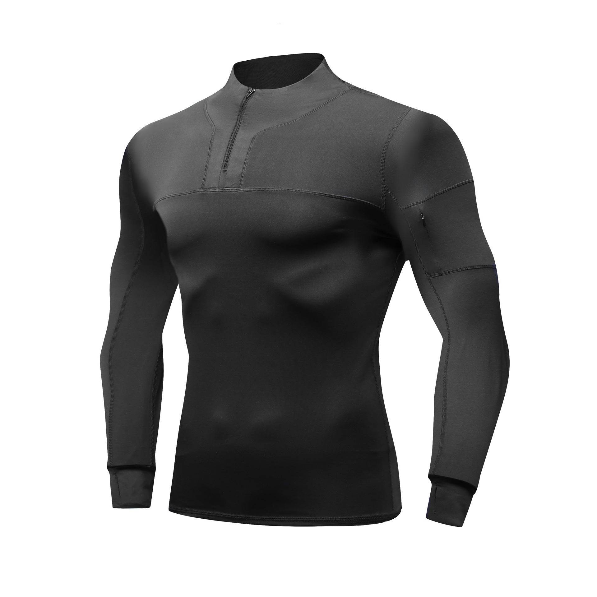 Outdoor Muscle Fitted Tactics Workout T-shirt Long Sleeve Sports Quick-drying top