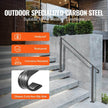 Handrails For Outdoor Steps, Fit 3-5 Steps Outdoor Stair Railing, Wrought Iron Handrail, Flexible Front Porch Hand Rail, Black Transitional Hand Railings For Concrete Steps Or Wooden Stairs