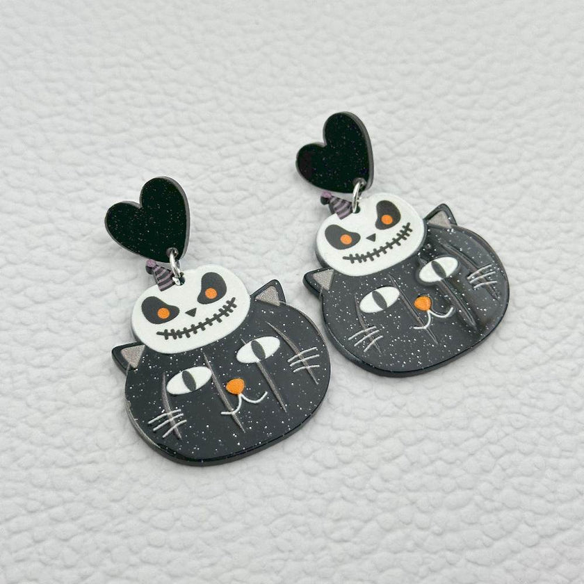 Halloween Day Ornament Colorful Ghost Eyes Funny Acrylic Earrings For Women