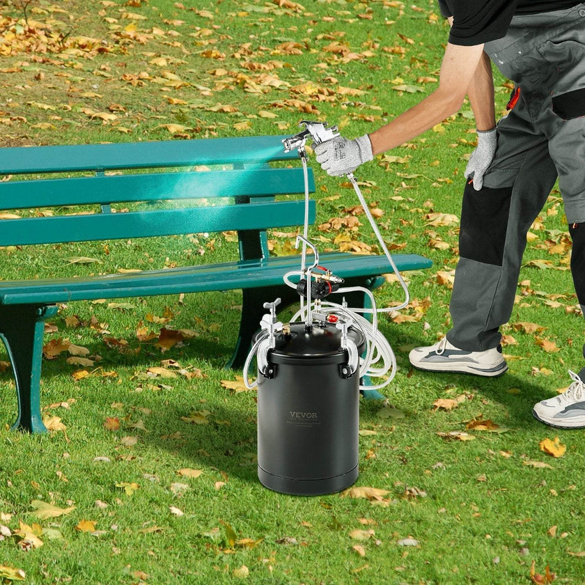 Spray Paint Pressure Pot Tank 15L 3.75gal Spray Gun Hoses Pressure Gauge