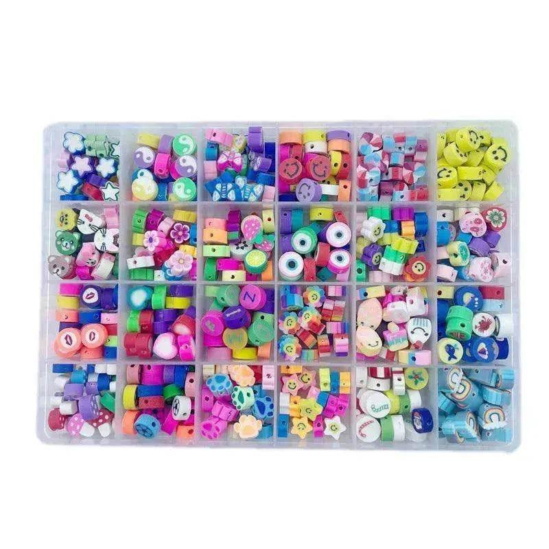24 Grid 480 PCs Colorful Polymer Clay Beaded Set DIY Bracelet