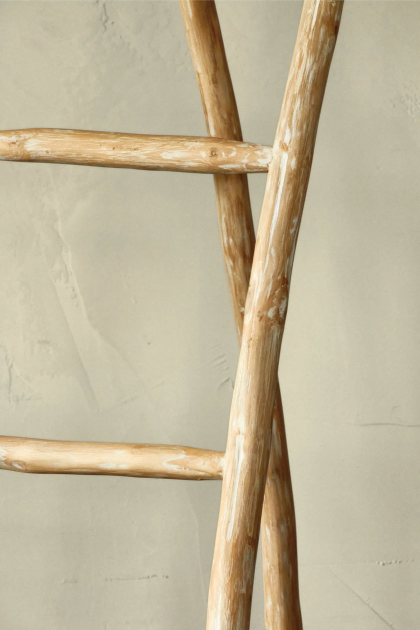 Échelle avec 3 pieds en branches de teak