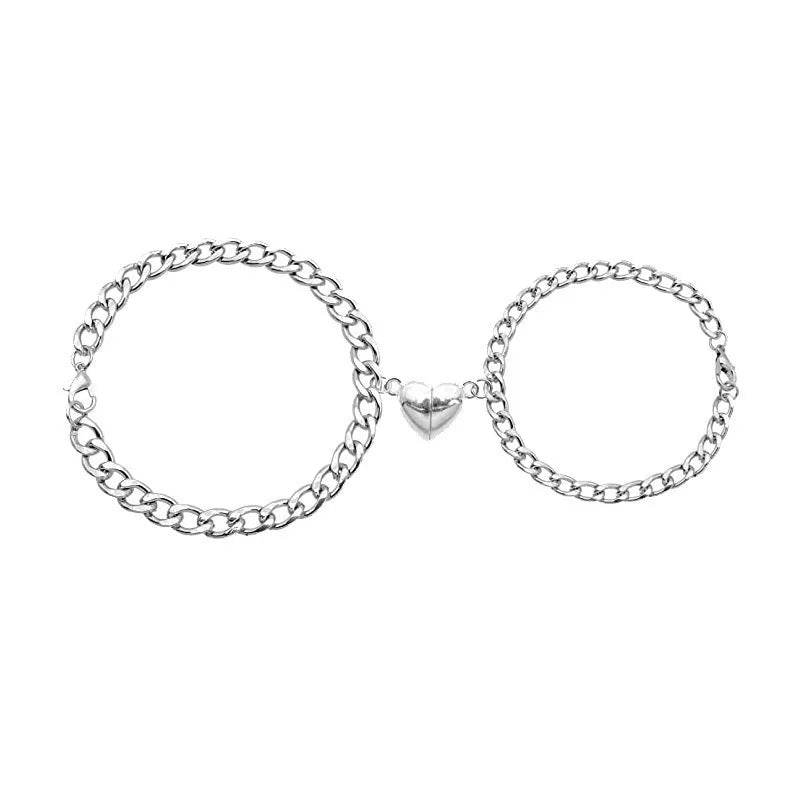 Magnetic Couple Bracelet Suit Cuban Link Chain
