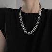 Thick Cuban Link Chain Titanium Steel Necklace Clavicle Chain