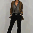 Women's V-Neck Button-Down Blouse, Long Sleeve Shirt