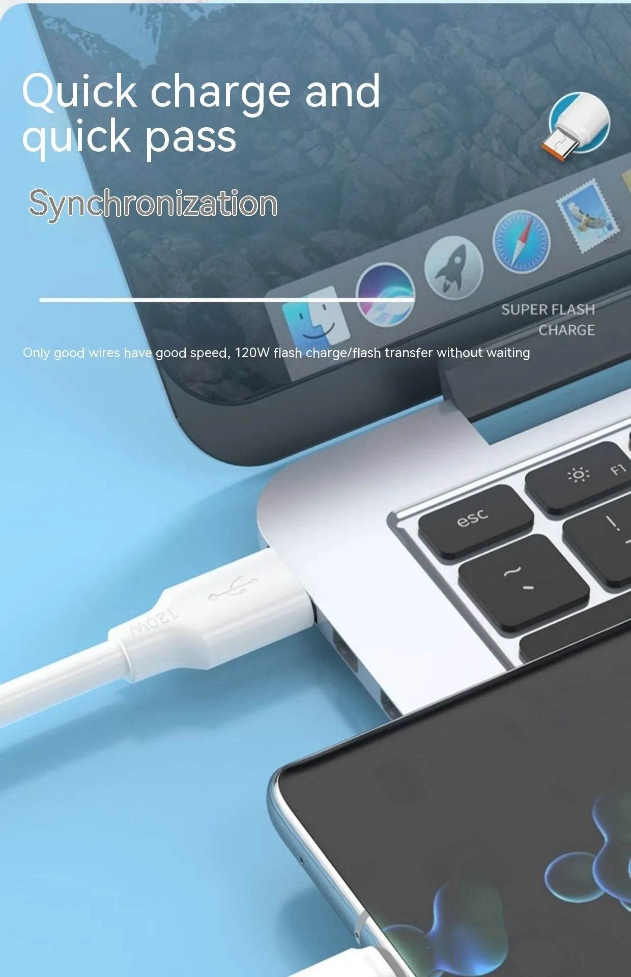 Charging Cable Fast Charging 120W Mobile Phone 6A Bold