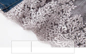 Embroidered Lace Denim Midi Jumper Dress European and American Style