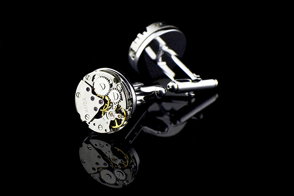 Men's Mechanical Movement French Shirt Cufflinks – Silver Copper Formal Cufflinks | Canada & USA