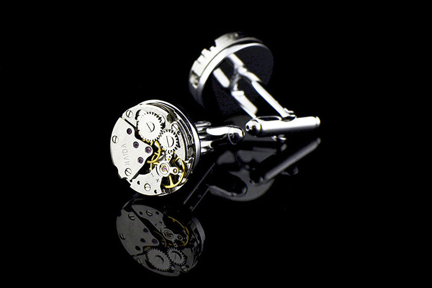 Men's Mechanical Movement French Shirt Cufflinks – Silver Copper Formal Cufflinks | Canada & USA