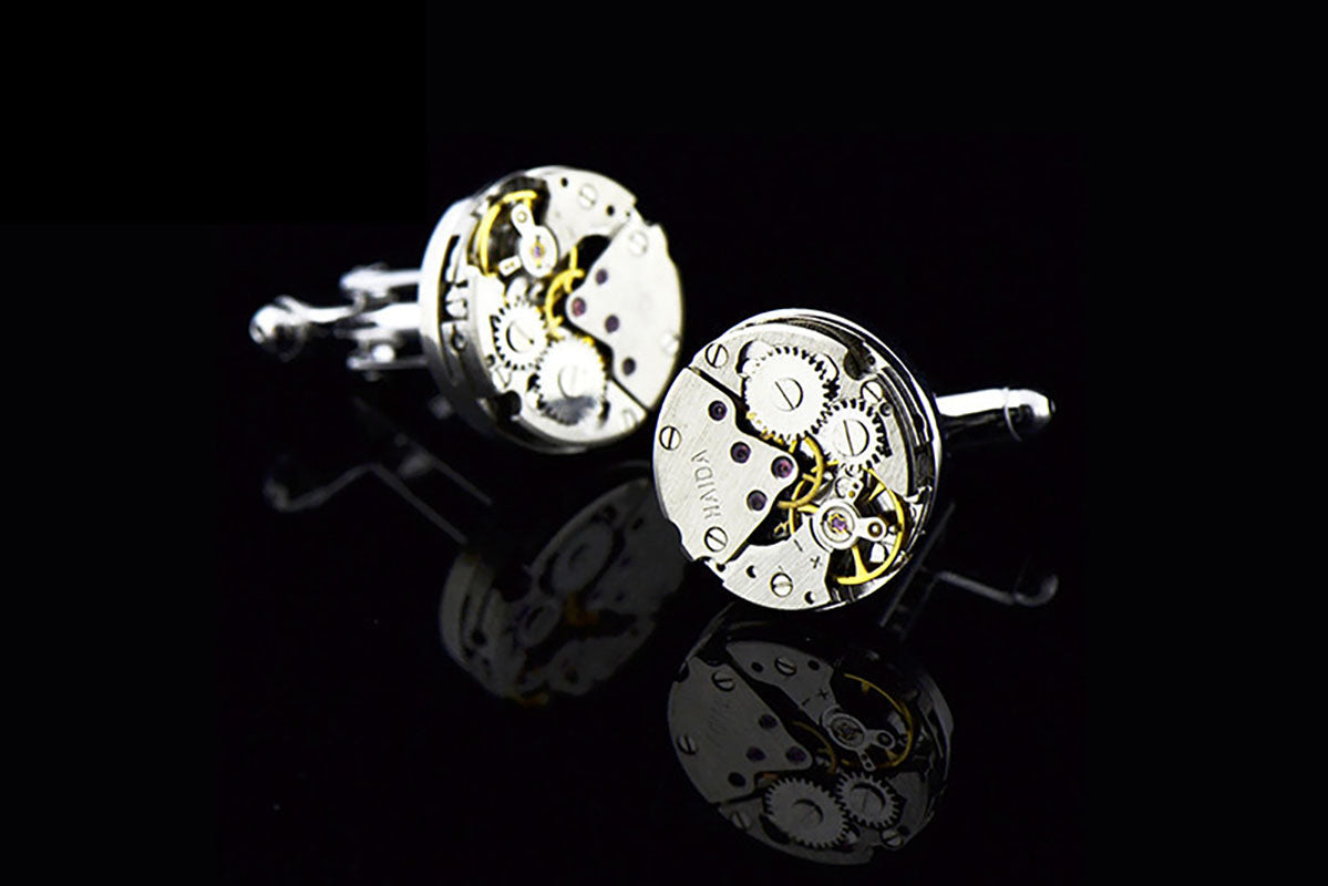 Men's Mechanical Movement French Shirt Cufflinks – Silver Copper Formal Cufflinks | Canada & USA