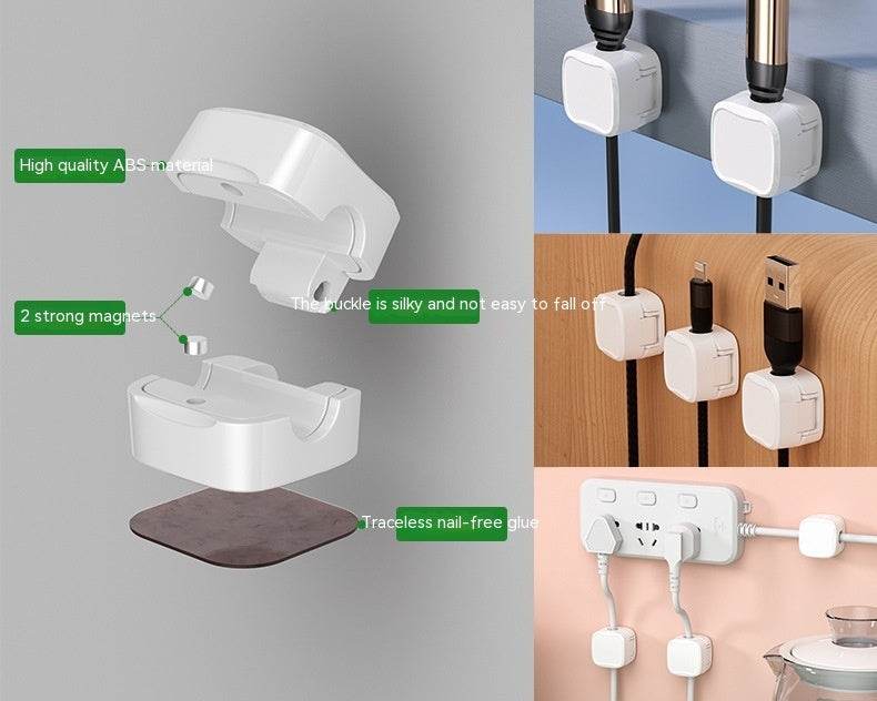 Magnetic Under Desk Cable Management Organizer – Wire & Cord Holder Clips
