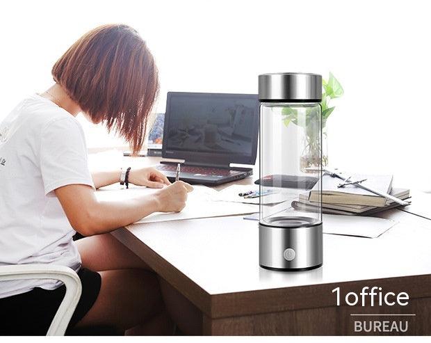 Hydrogen Water Bottle Generator – Electric Rechargeable Antioxidant Hydrogen-Rich Water Maker | 500ml Borosilicate Glass
