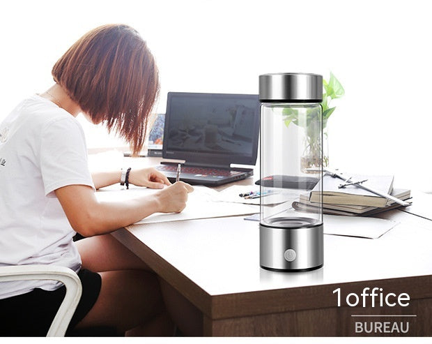 Hydrogen Water Bottle Generator – Electric Rechargeable Antioxidant Hydrogen-Rich Water Maker | 500ml Borosilicate Glass