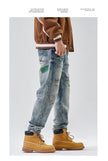 American Print Denim Casual jeans pant Loose Straight Dad Trousers For Men