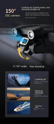 UAV Optical Flow Dual Camera Drone 480p Camera Obstacle Avoidance Aerial Photography Foldable Quadcopter