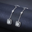 Light Luxury Long Copper Plated Zircon Dangle Earrings