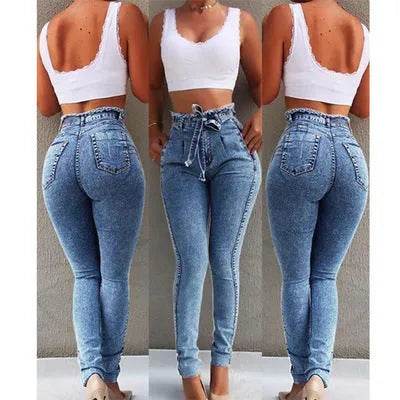 High Waist Fringed jeans Bootcut Pant for Women