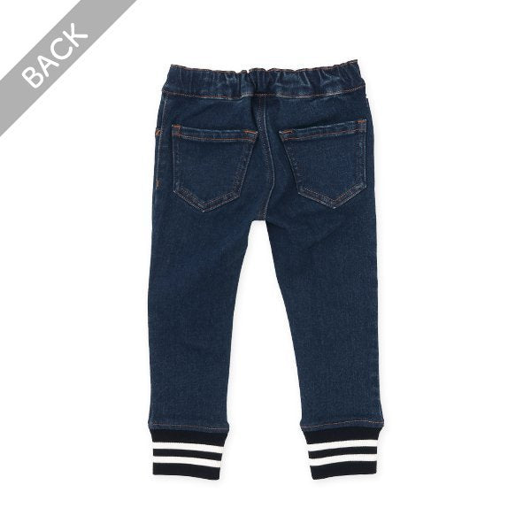 西松屋 ELFINDOLL CLASSIC 裏起毛裾リブデニムパンツ 正規品