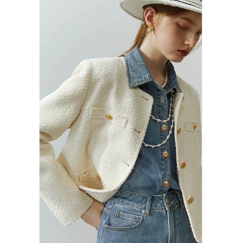 Blue Soft Denim Shirt Jacket Women's Long Sleeve Bandage Denim Dress Top