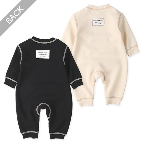 西松屋 ELFINDOLL 裏起毛配色ステッチ長袖カバーオール 正規品