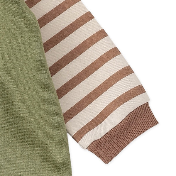 西松屋 ELFINDOLL 裏起毛袖ボーダー星長袖カバーオール 正規品