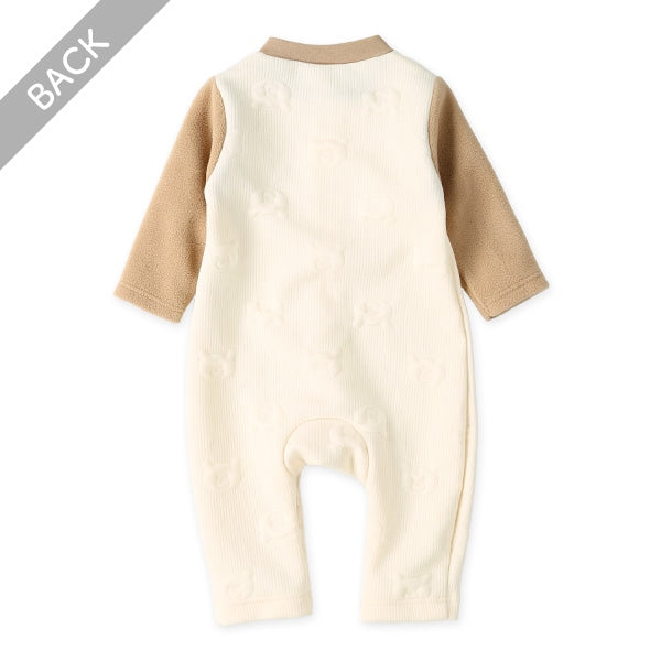 西松屋 ELFINDOLL ニットキルトくま柄切り替え長袖カバーオール 正規品