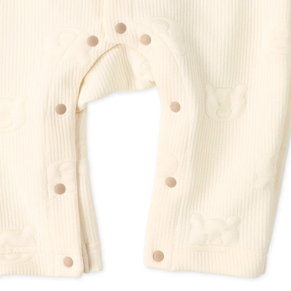 西松屋 ELFINDOLL ニットキルトくま柄切り替え長袖カバーオール 正規品