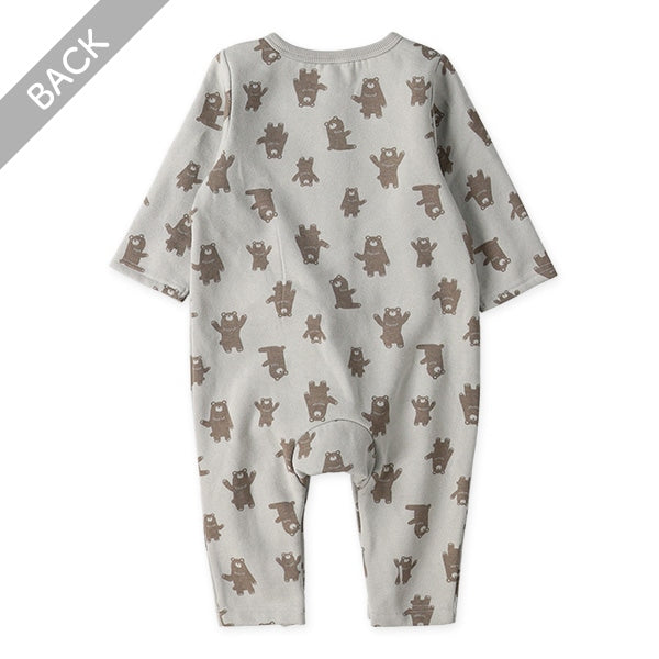 西松屋 ELFINDOLL 裏起毛ゆるくま総柄長袖カバーオール 正規品