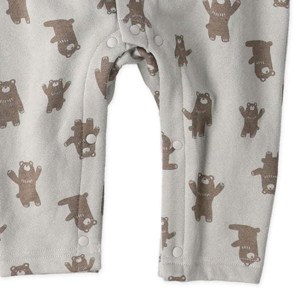 西松屋 ELFINDOLL 裏起毛ゆるくま総柄長袖カバーオール 正規品