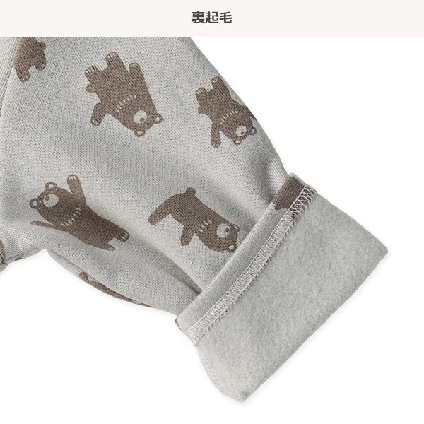 西松屋 ELFINDOLL 裏起毛ゆるくま総柄長袖カバーオール 正規品