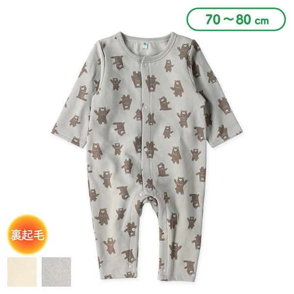 西松屋 ELFINDOLL 裏起毛ゆるくま総柄長袖カバーオール 正規品