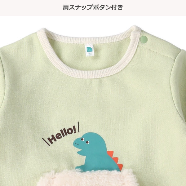 西松屋 ELFINDOLL 裏起毛フリースポケットアニマル長袖カバーオール 正規品