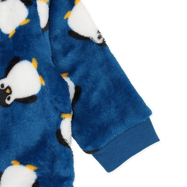 西松屋 ELFINDOLL フリースペンギン総柄長袖カバーオール 正規品