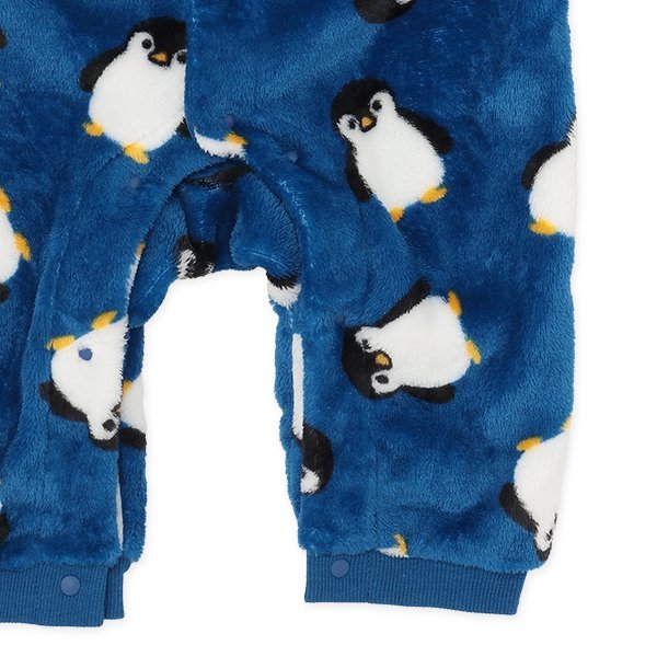 西松屋 ELFINDOLL フリースペンギン総柄長袖カバーオール 正規品