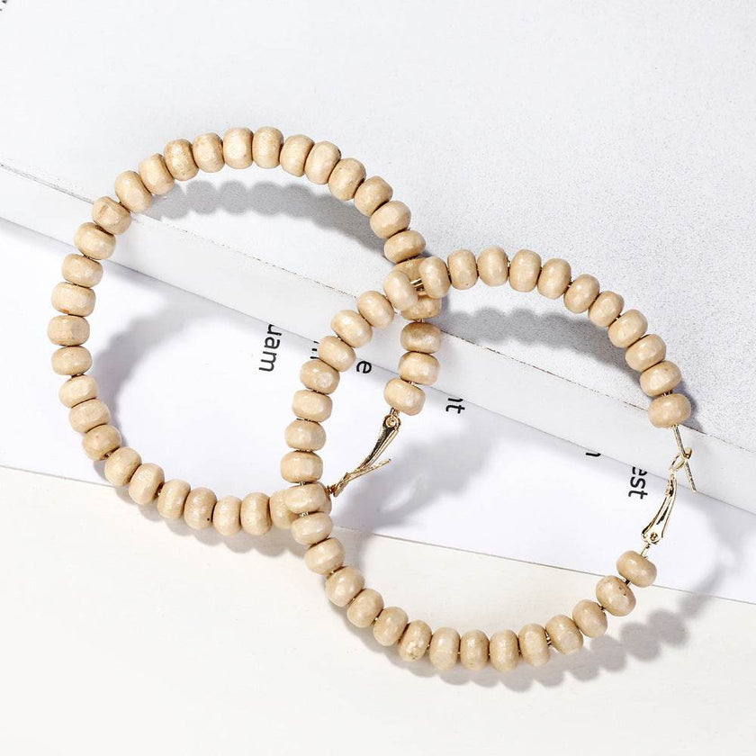 Handmade wooden beaded earrings and earrings