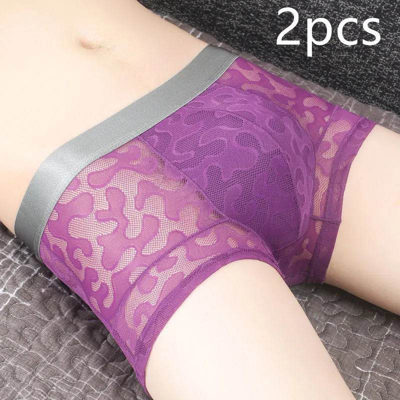 Ice Silk Men's Breathable Quick-drying boxer briefs Spandex underwear